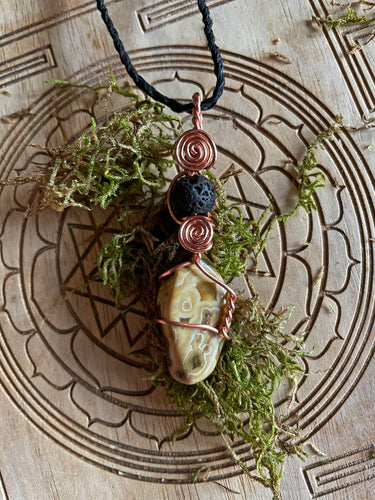 Ocean Jasper with Lava Diffuser Bead