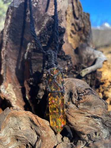 Locally Sourced Heather in Amber Toned Resin